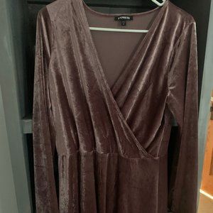 Express Velvet Plunge Dress
